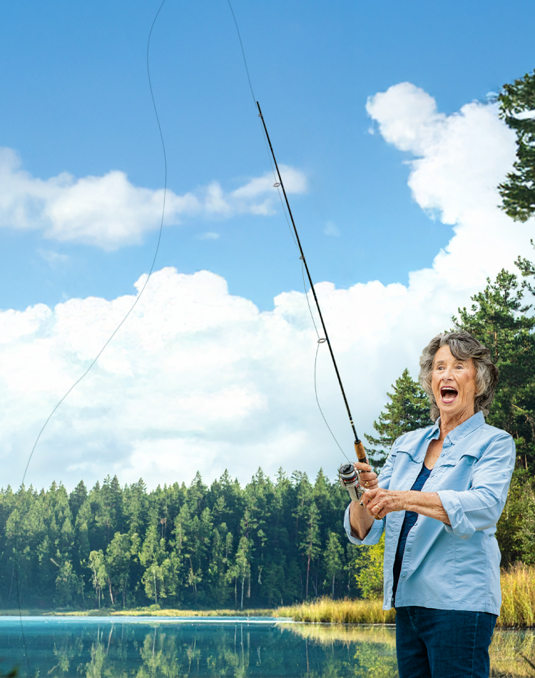 Woman fishing